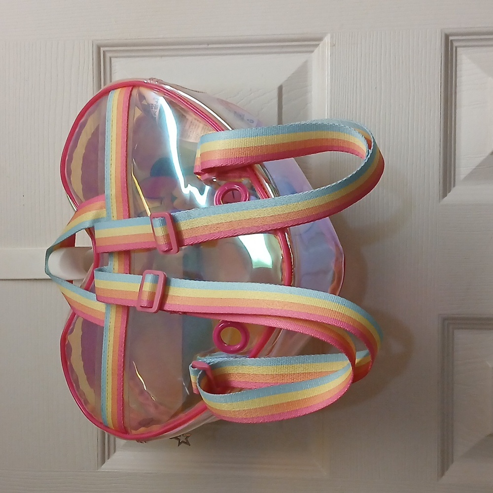 DISNEYMinnie Mouse Heart-Shaped Backpack Pink/lt Blue/yellow/Orange GUC - Picture 3 of 5